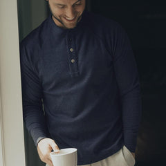 Puremeso Raglan Henley - Navy