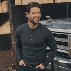 Puremeso Raglan Henley - Charcoal