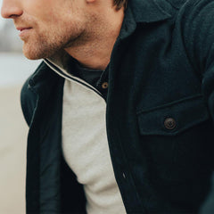 Senior Wool Shirt Jacket - Navy
