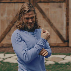 Puremeso Raglan Henley - Indigo