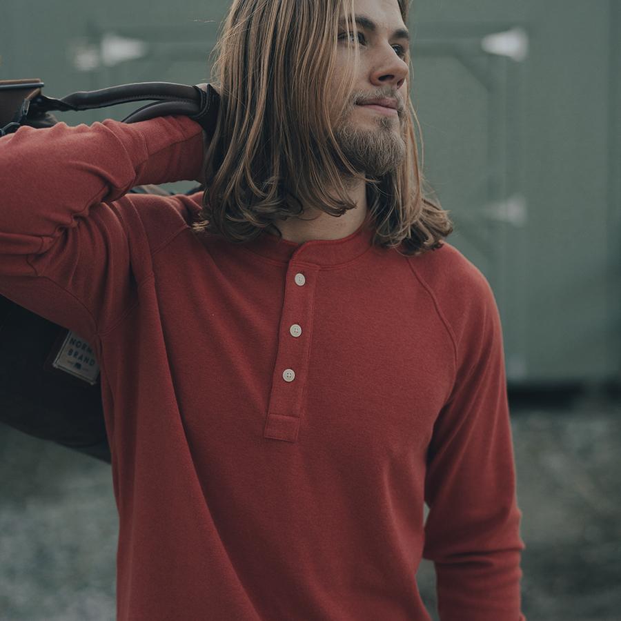 Puremeso Raglan Henley - Rust