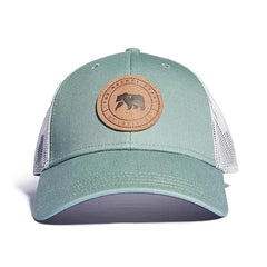 Leather Patch Trucker Cap - Green