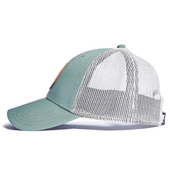 Leather Patch Trucker Cap - Green