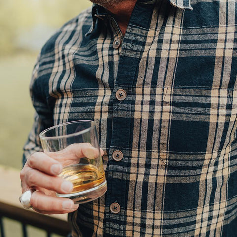 Workman Button Up Shirt - Navy/Dune
