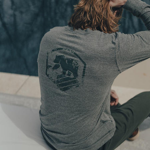 Vintage Activewear Long Sleeve T-shirt - Tri Blend Grey