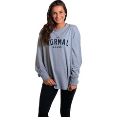 Boyfriend Long Sleeve Athletic Inspired T - Grey