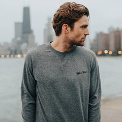 Industrial Long Sleeve T-shirt - Tri Blend Grey
