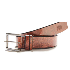 Vintage Glazed Leather Belt - Tan