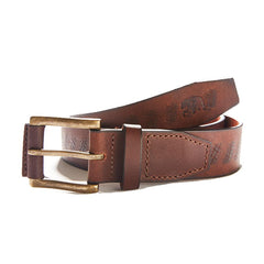 Etched Leather Belt - Brown