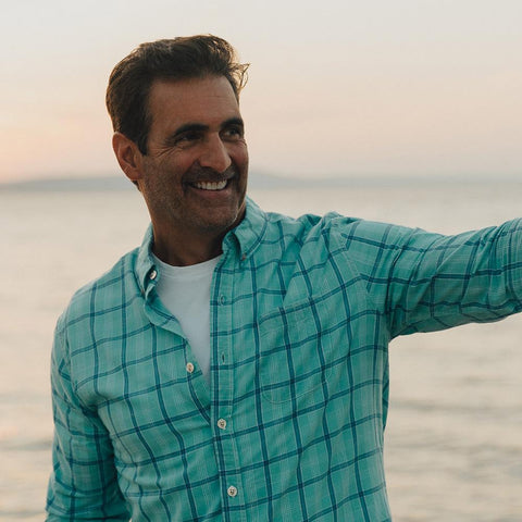 Nikko Plain Weave Button Down Shirt - Pacific