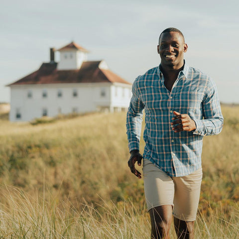 Nikko Plain Weave Button Down Shirt - River