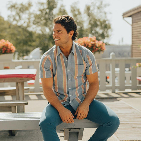Oakland Twill Short Sleeve Button Up Shirt - River