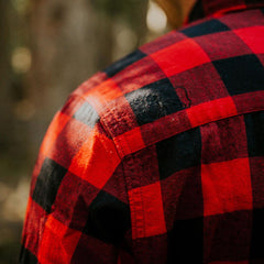 brushed buffalo flannel shirt red/black