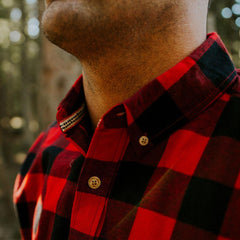 brushed buffalo flannel shirt red/black