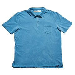 Vintage Slub Short Sleeve Pocket Polo - Blue