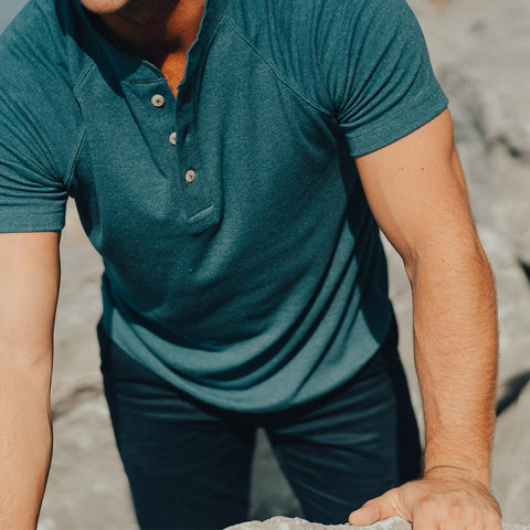 SS Lightest Weight Puremeso Henley - Atlantic