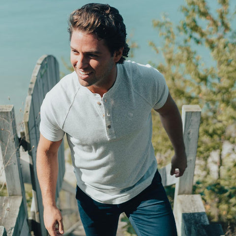 SS Lightest Weight Puremeso Henley - Stone
