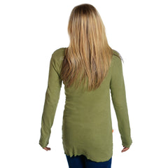 scoop neck womens long sleeve shirts olive