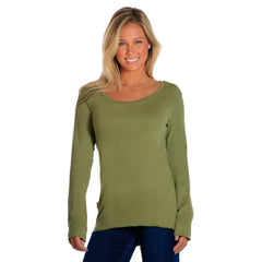 scoop neck womens long sleeve shirts olive