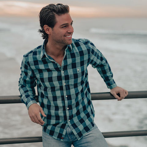 Vintage Buffalo Button Up Shirt - Blue Haze