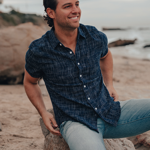 Ocean Short Sleeve Button Up Shirt