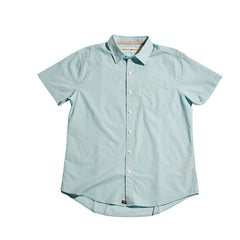 Yarn Dye Short Sleeve Button Up Shirt - Mint