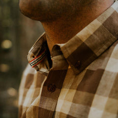 brushed buffalo flannel shirt brown/cream