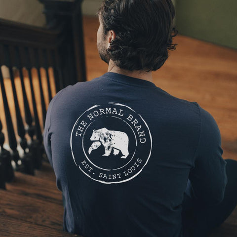 Vintage Circle Back Long Sleeve T-shirt - Navy