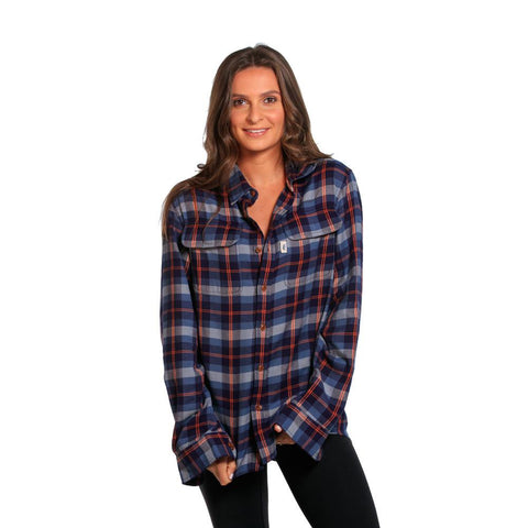 Boyfriend Conrad Shirt - Navy/Orange