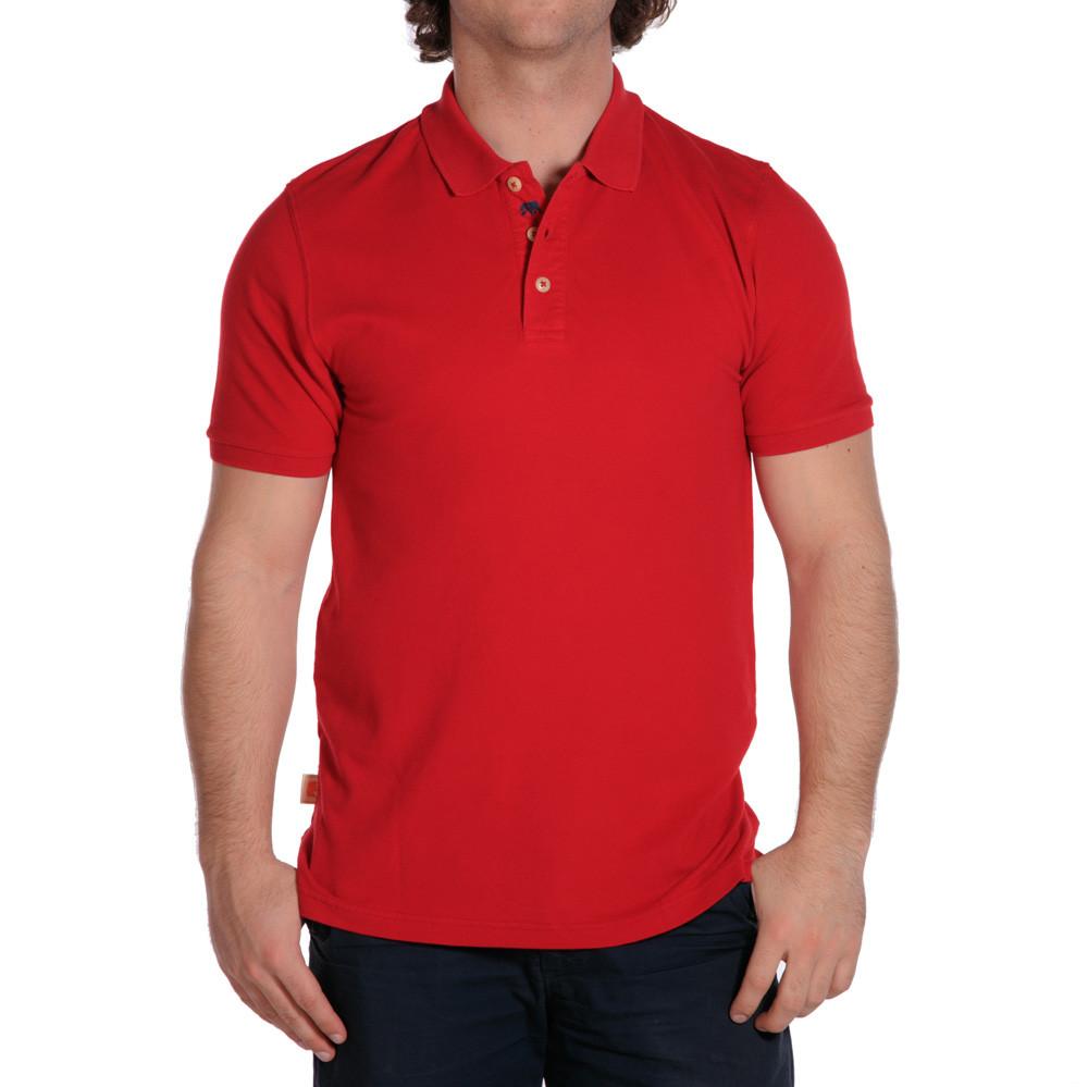 weekday stretch mens polo red
