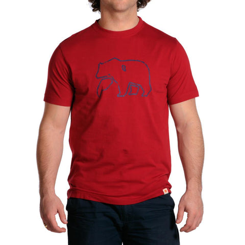 outline bear short sleeve t shirts red