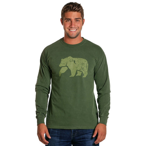 Men's Long Sleeve Bear T - Hemp