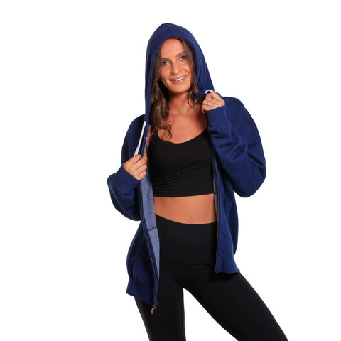 Boyfriend Garment Washed Full-Zip Hoodie