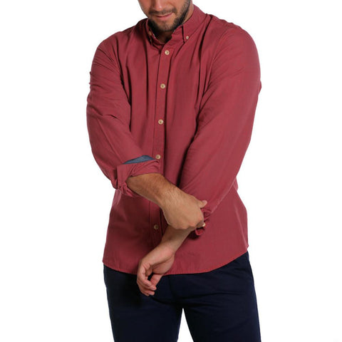 Washed Houndstooth Shirt - Red