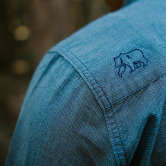 washed houndstooth shirt blue