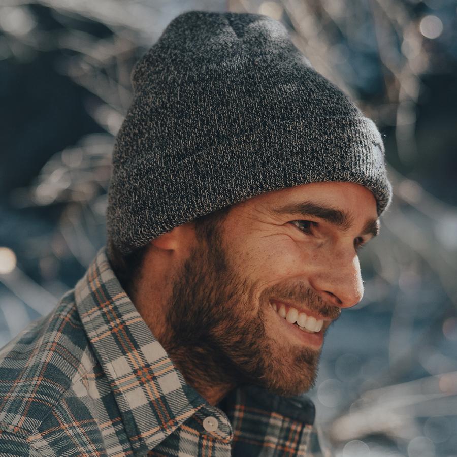 Knit Beanie - Heathered Navy