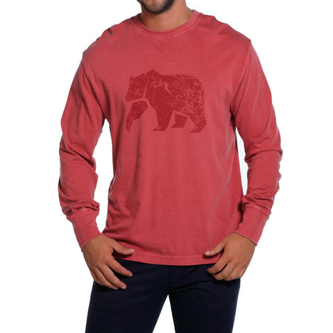 Long Sleeve Bear T - Crimson