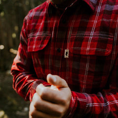 conrad flannel shirt red/grey