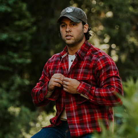 conrad flannel shirt red/grey