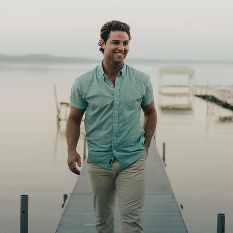 Slub Cotton Short Sleeve Woven - Mint