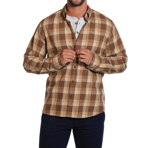 Brushed Buffalo Shirt - Brown/Cream