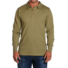 Men's Long Sleeve Polo - Olive