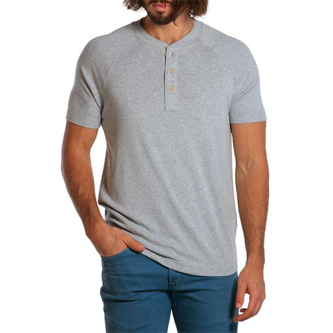 Puremeso Heathered Henley - Light Grey